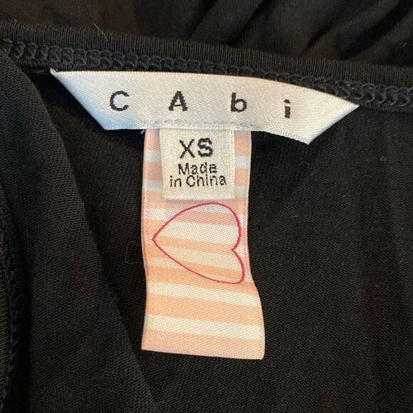 Cabi black racerback tank with purple printed  mesh overlay tunic tank top - Picture 3 of 6